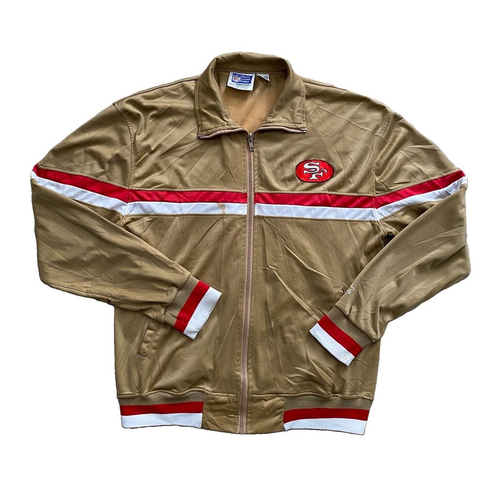 Vintage Starter 49ers Track Jacket Gold XL NFL San Francisco Zip 90s Logo